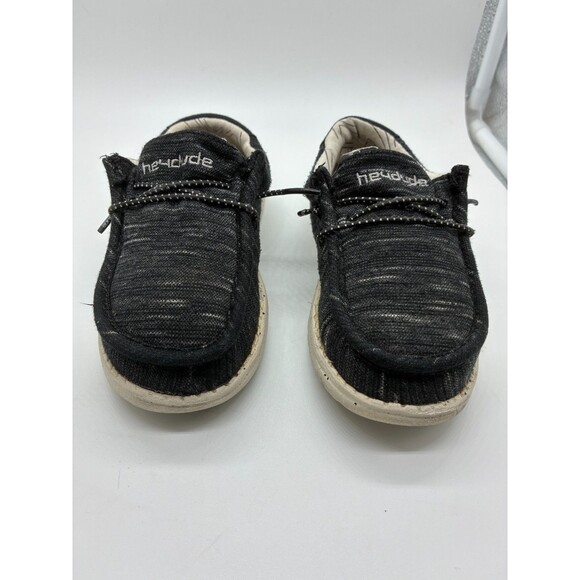 Hey Dude Wally Youth Stretch Black Kids Loafers EU 30 US11 - Picture 1 of 6